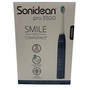 Soniclean Pro 3500 Electric Toothbrush Rechargeable w/ 8 Brush Heads 5 Modes NEW